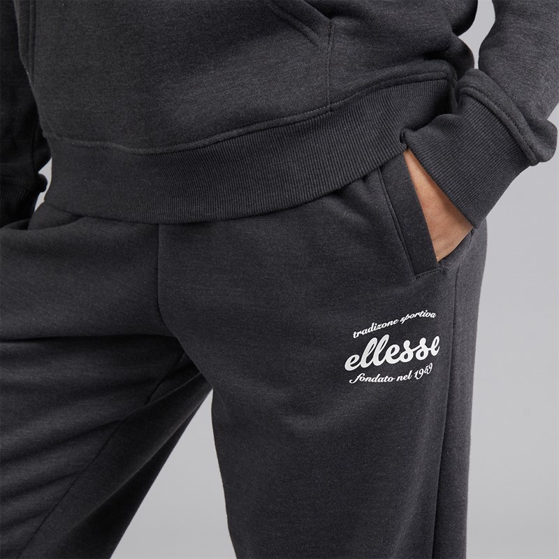 Ellesse Womens Khylie Straight Leg Sweat Pants Dark Grey Marl