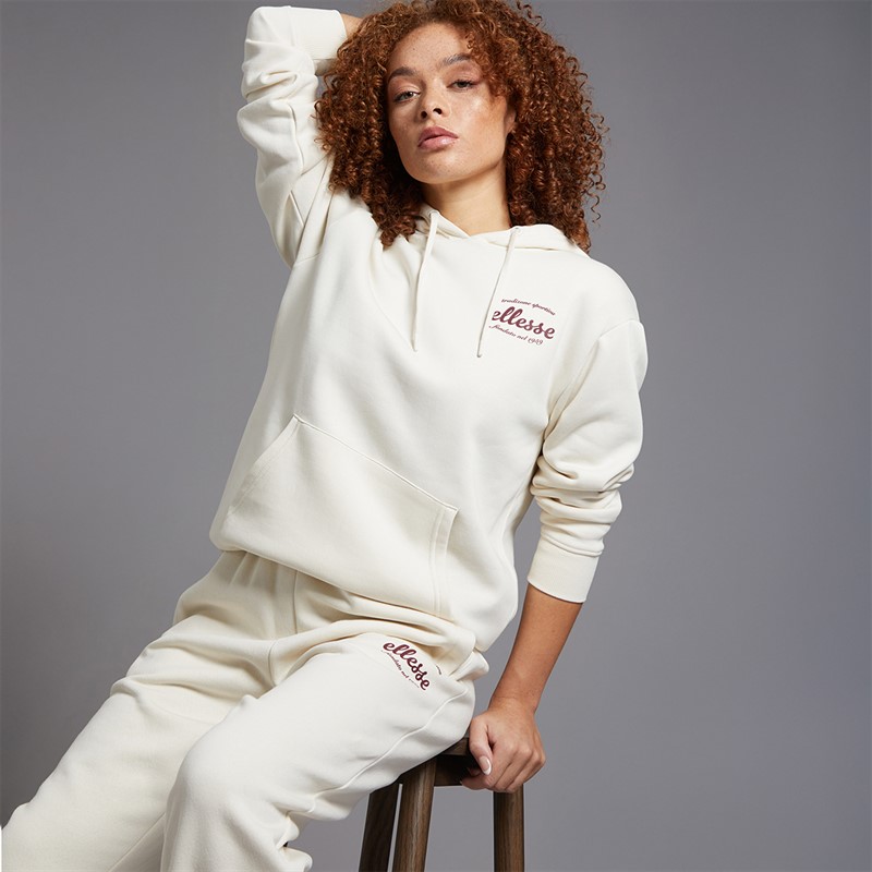 Ellesse Womens Khylie Straight Leg Sweat Pants Off White