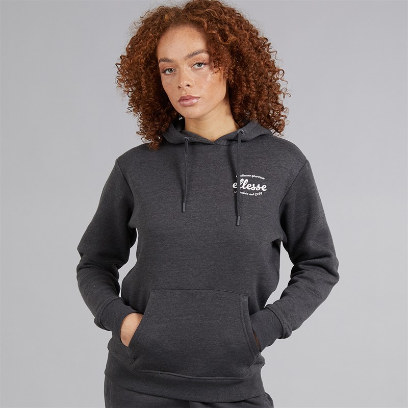 Ellesse Womens Pinebuff Hoodie Dark Grey Marl