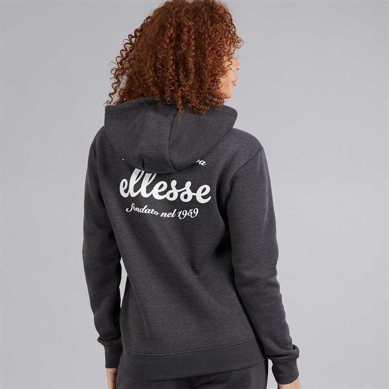 Ellesse Womens Pinebuff Hoodie Dark Grey Marl
