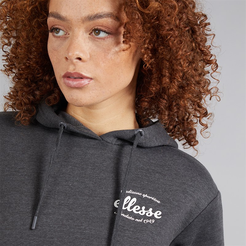Ellesse Womens Pinebuff Hoodie Dark Grey Marl