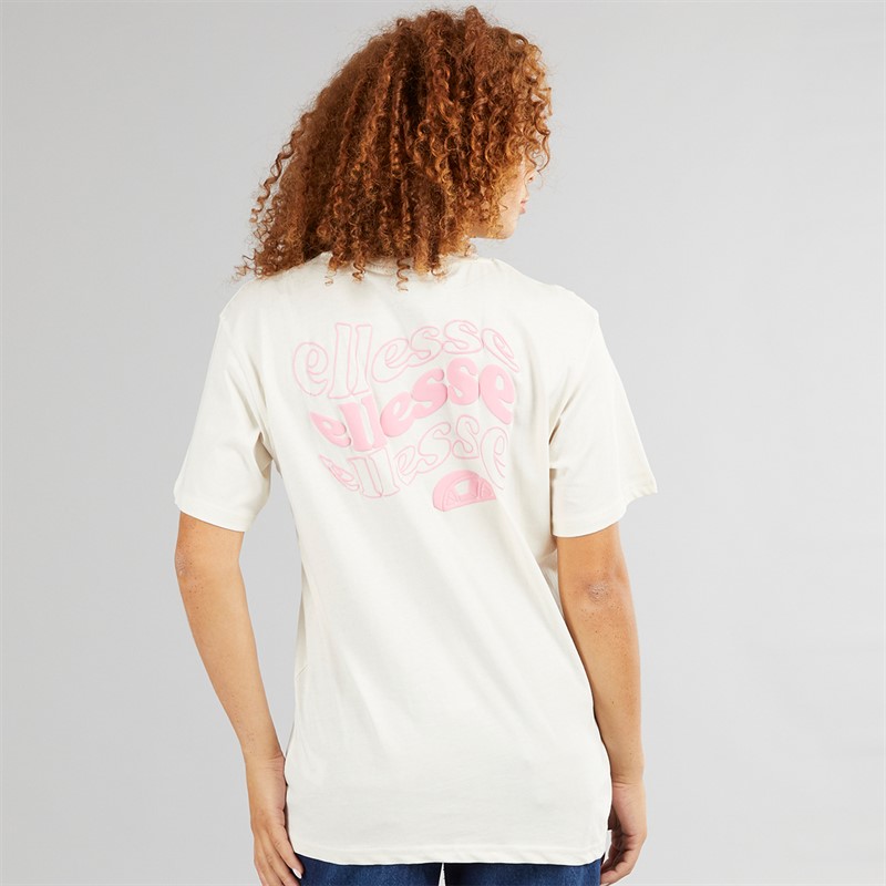 Ellesse Womens Campofelice Graphic T-Shirt Off White/Pink
