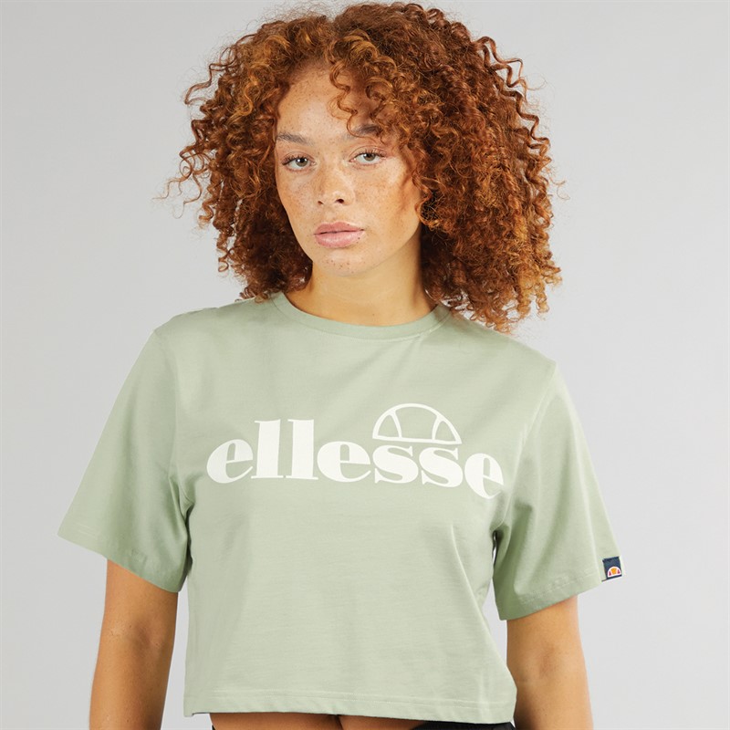 Ellesse Womens Silo Cropped Logo T-Shirt Light Green
