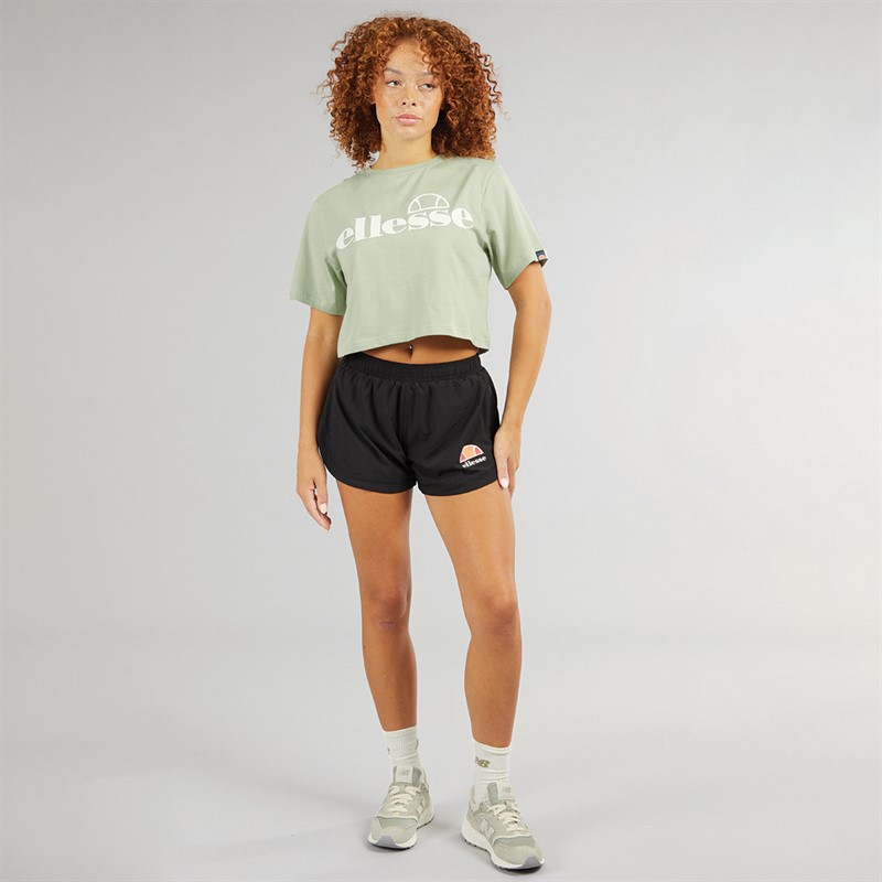 Ellesse Womens Silo Cropped Logo T-Shirt Light Green