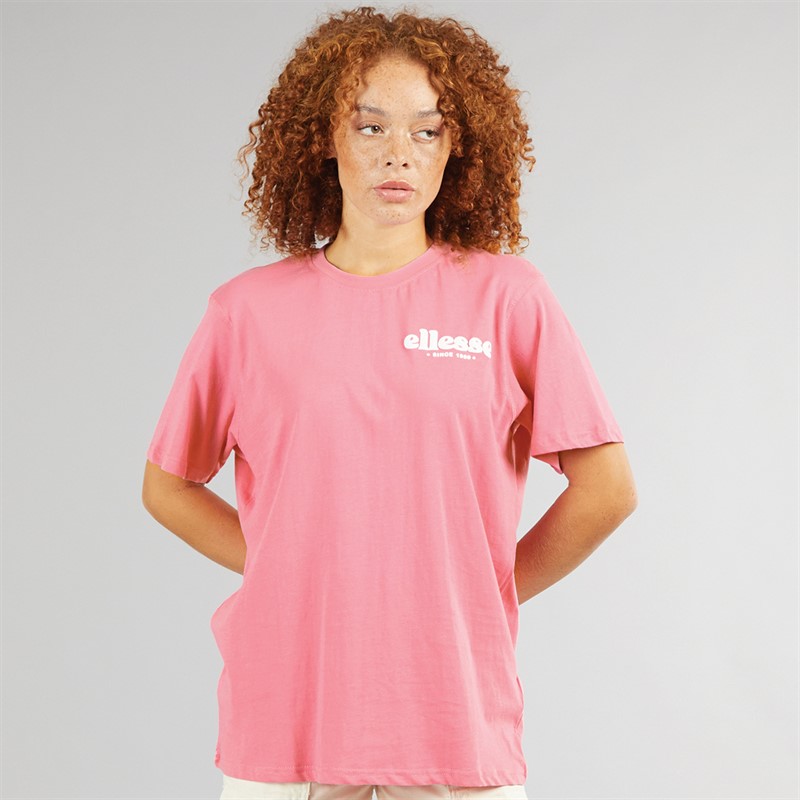 Ellesse Womens Campofelice Graphic T-Shirt Pink/White