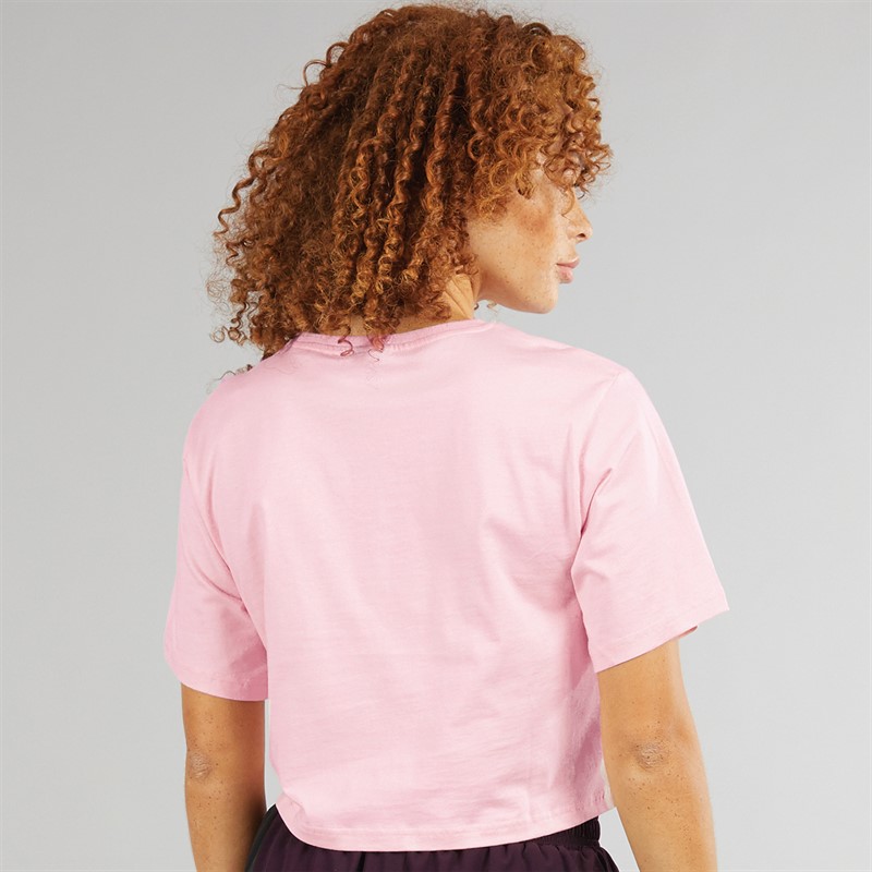 Ellesse Womens Silo Cropped Logo T-Shirt Light Pink