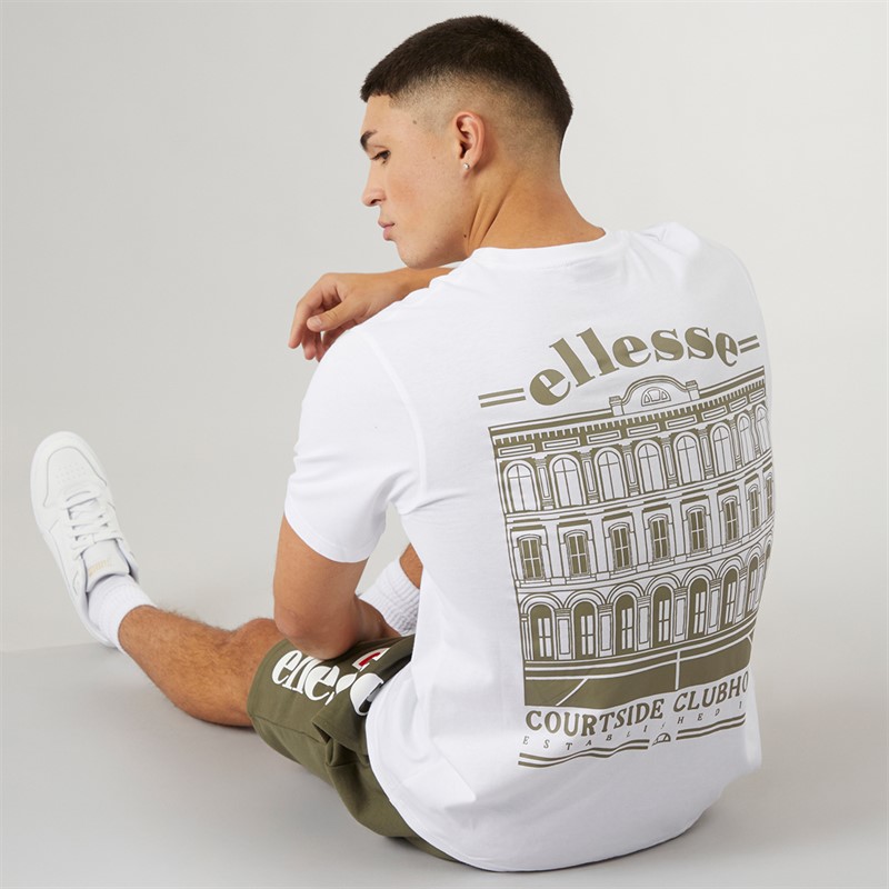 Ellesse Mens Courtside Club Graphic T-Shirt White