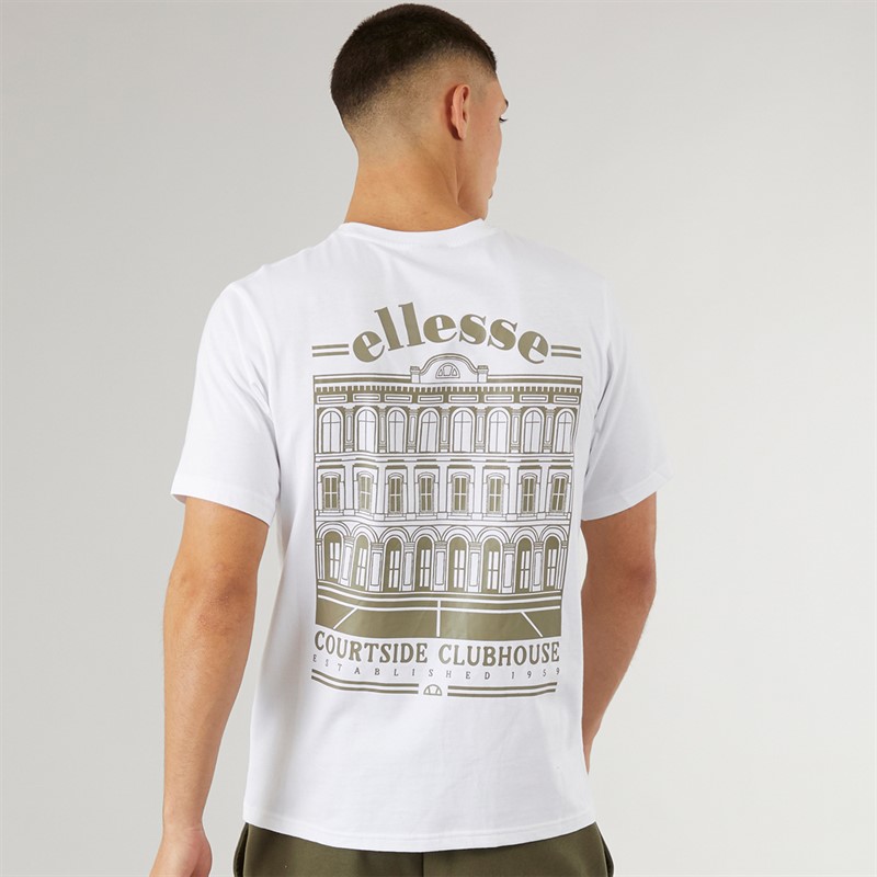 Ellesse Mens Courtside Club Graphic T-Shirt White