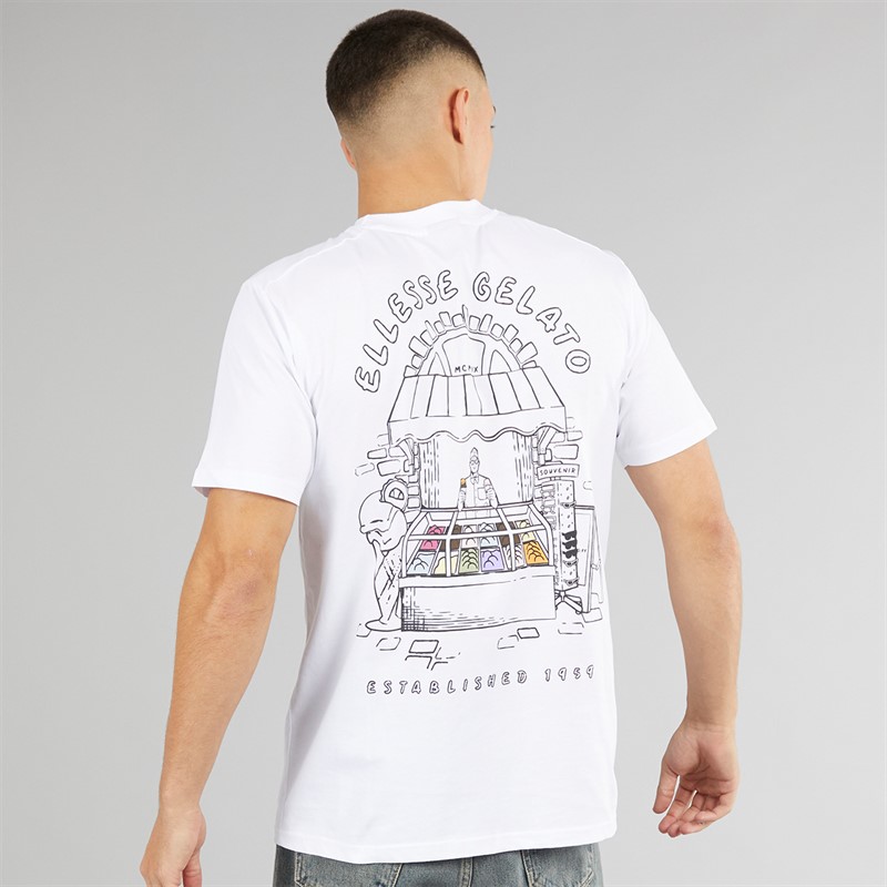 Ellesse Mens Stradone Graphic T-Shirt White