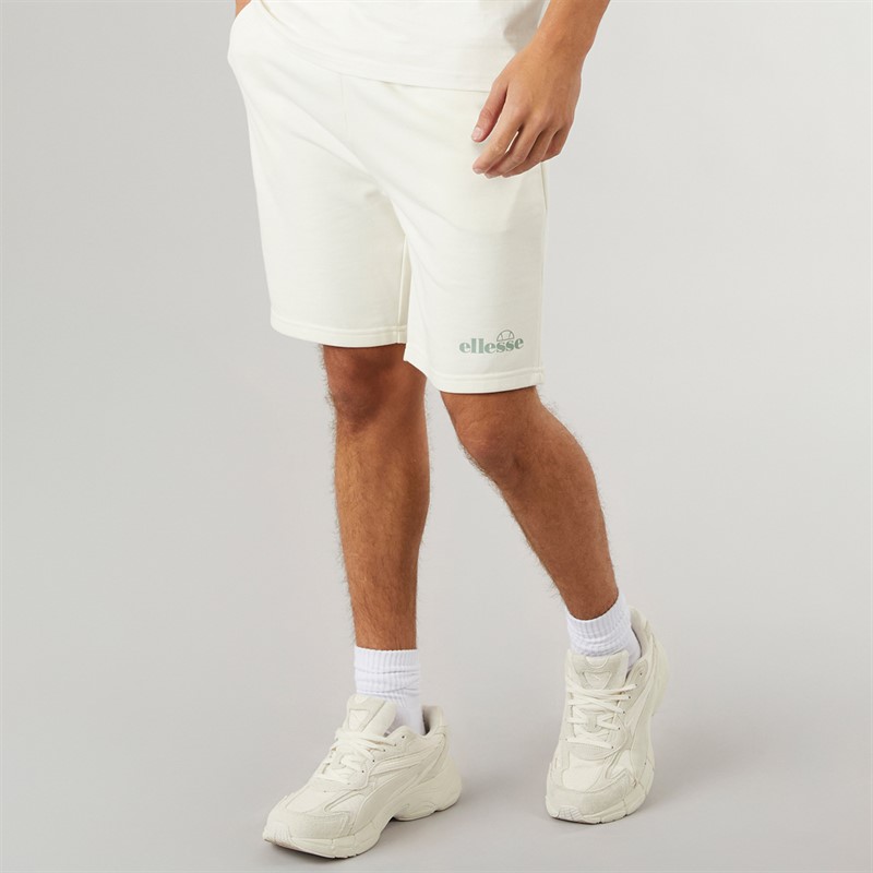 Ellesse Mens Molla Fleece Shorts Off White