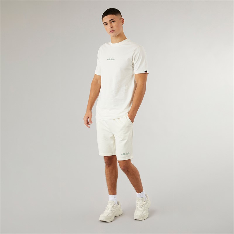Ellesse Mens Molla Fleece Shorts Off White