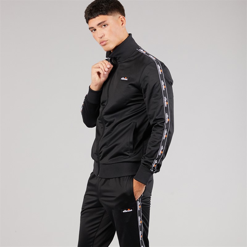 Ellesse Mens Barelo Taped Poly Tracksuit Black
