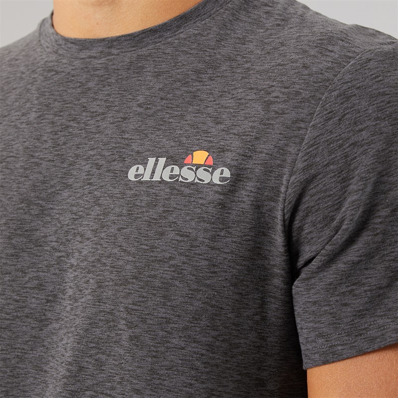 Ellesse Mens Dundalk Running Top Black Marl