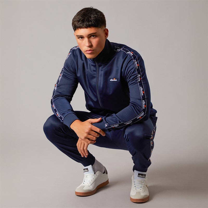 Ellesse Mens Barelo Taped Poly Tracksuit Navy