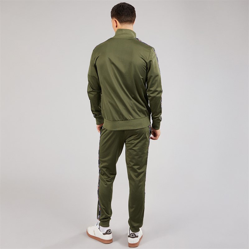 Ellesse Mens Barelo Taped Poly Tracksuit Khaki