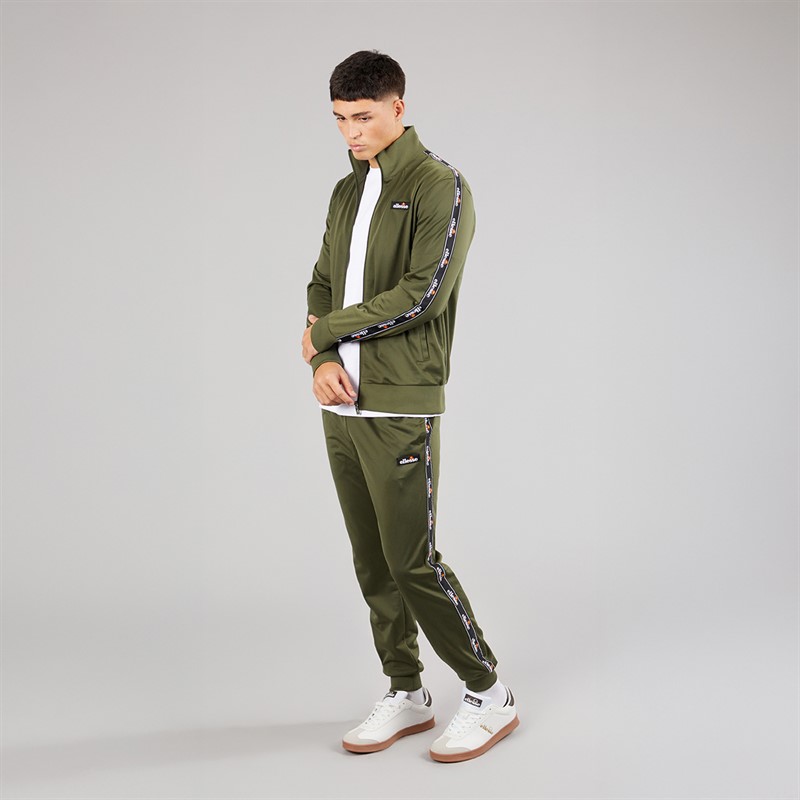 Ellesse Mens Barelo Taped Poly Tracksuit Khaki