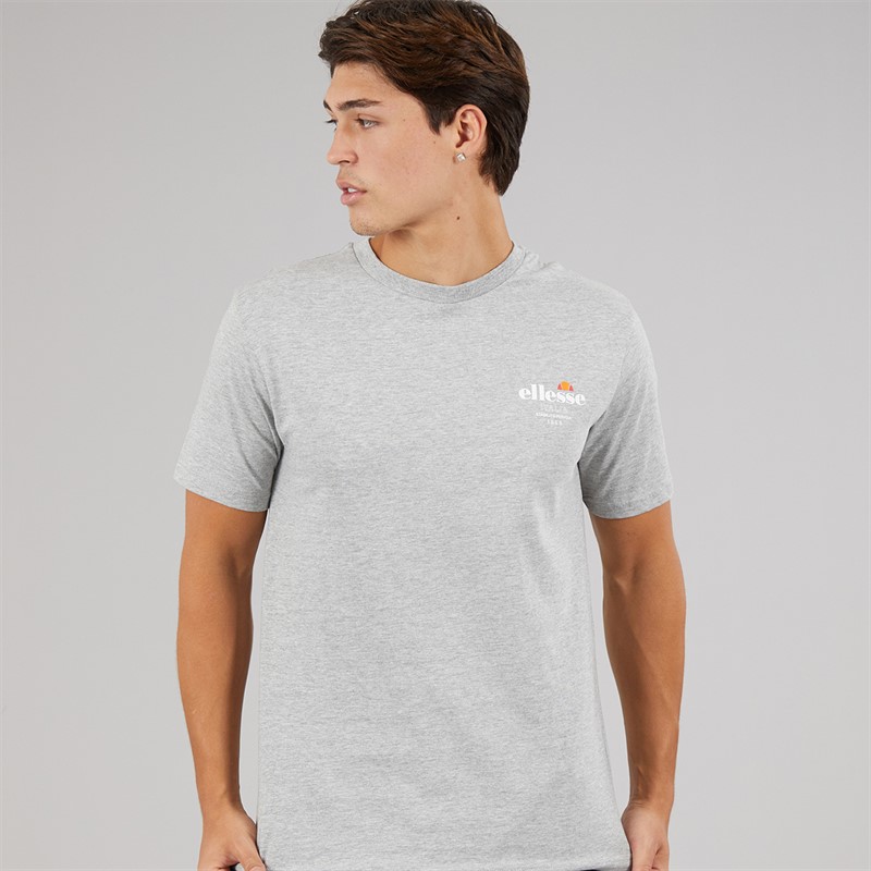 Ellesse Mens Ostea Back Graphic T-Shirt Light Grey