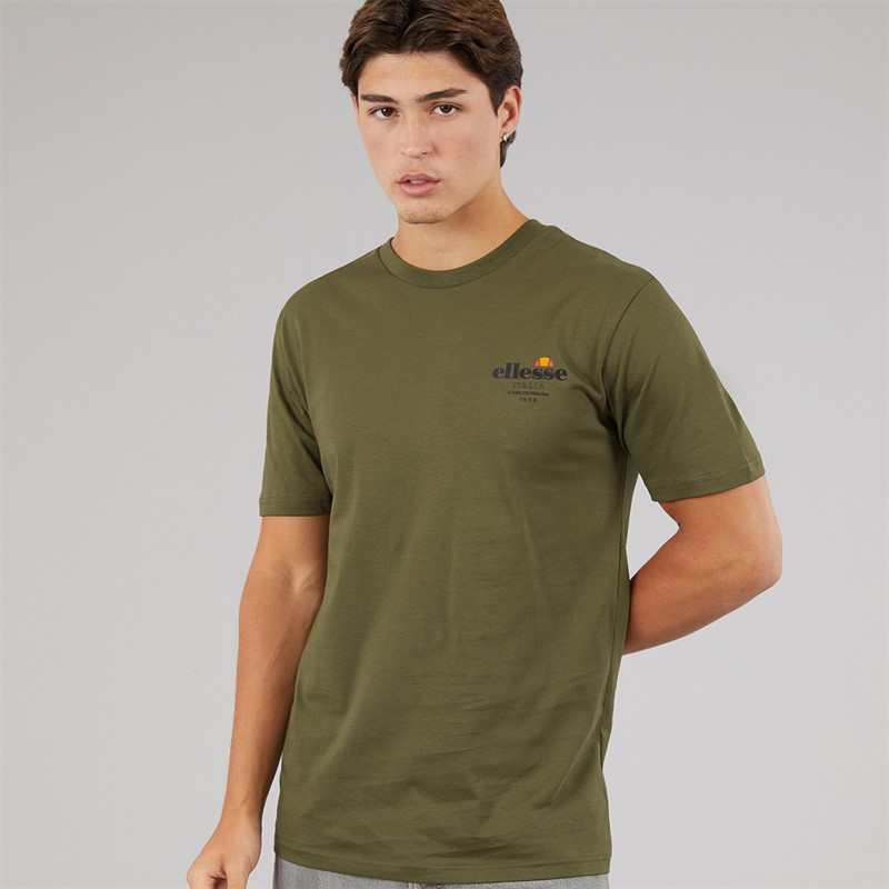 Ellesse Mens Ostea Back Graphic T-Shirt Khaki