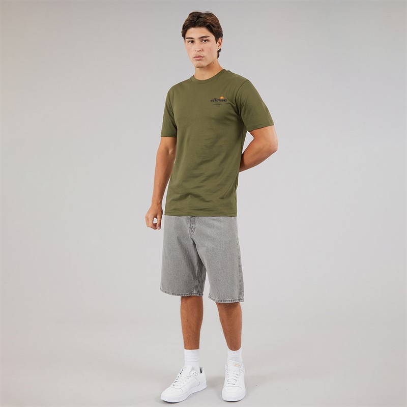 Ellesse Mens Ostea Back Graphic T-Shirt Khaki