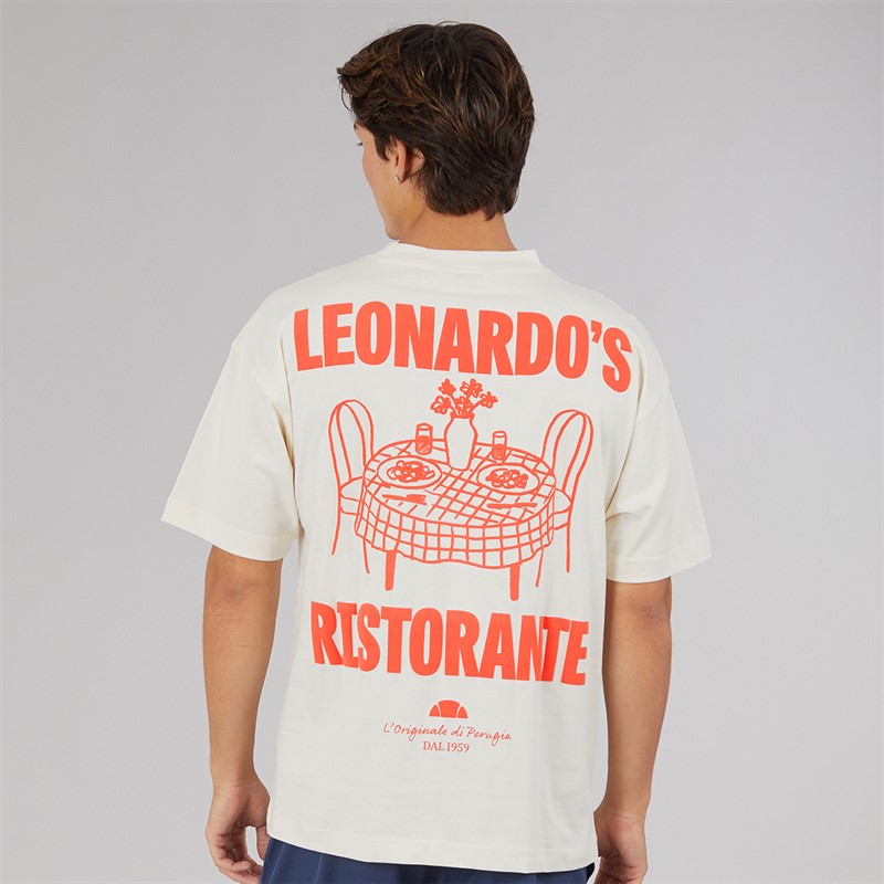 Ellesse Mens Leonardos Back Graphic T-Shirt Off White