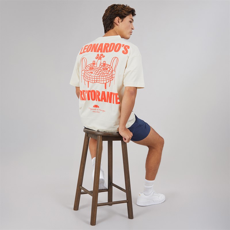 Ellesse Mens Leonardos Back Graphic T-Shirt Off White