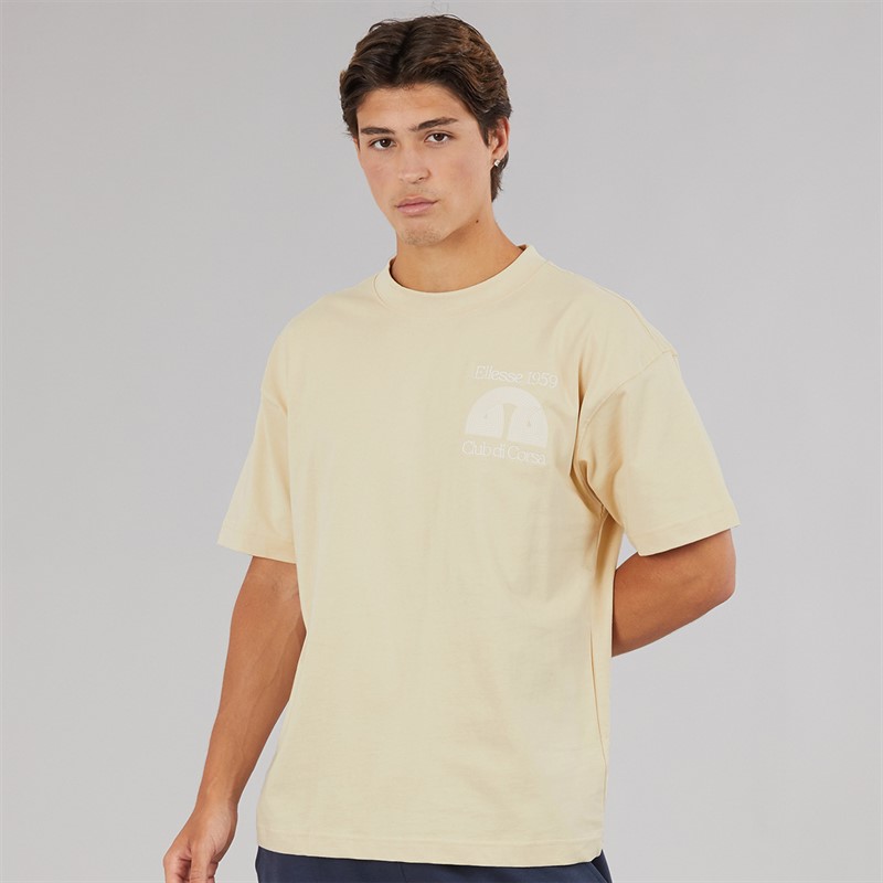 Ellesse Mens Club Di Corsa Back Graphic T-Shirt Stone