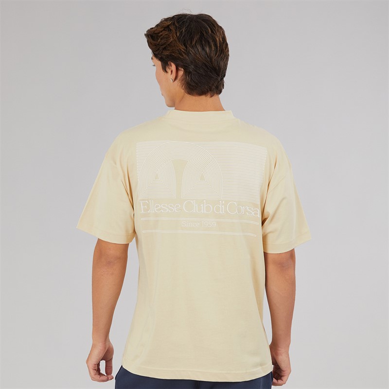 Ellesse Mens Club Di Corsa Back Graphic T-Shirt Stone