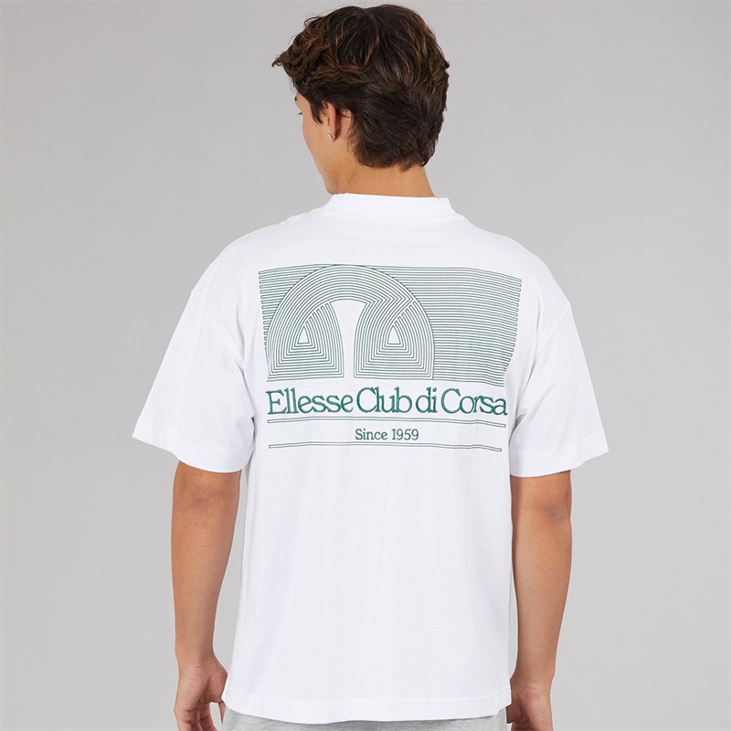 Ellesse Mens Club Di Corsa Back Graphic T-Shirt White