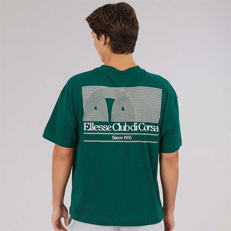 Ellesse Mens Club Di Corsa Back Graphic T-Shirt Dark Green