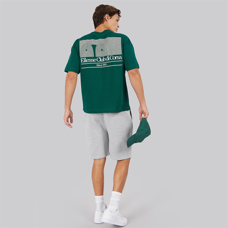 Ellesse Mens Club Di Corsa Back Graphic T-Shirt Dark Green