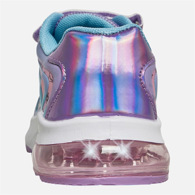 FROZEN Girls Emboss Light Up Trainers Metallic Purple