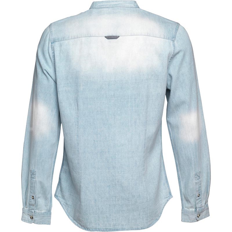Buy Firetrap Mens Oxna Collarless Denim Shirt Lightwash