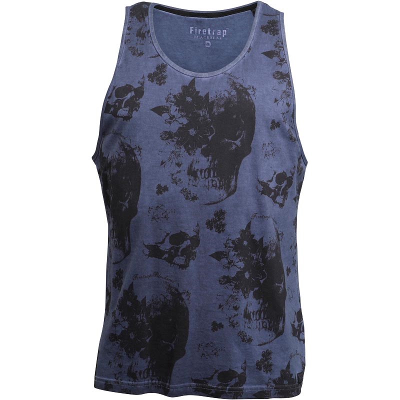 Buy Firetrap Mens Walhain Graphic Print Vest Navy
