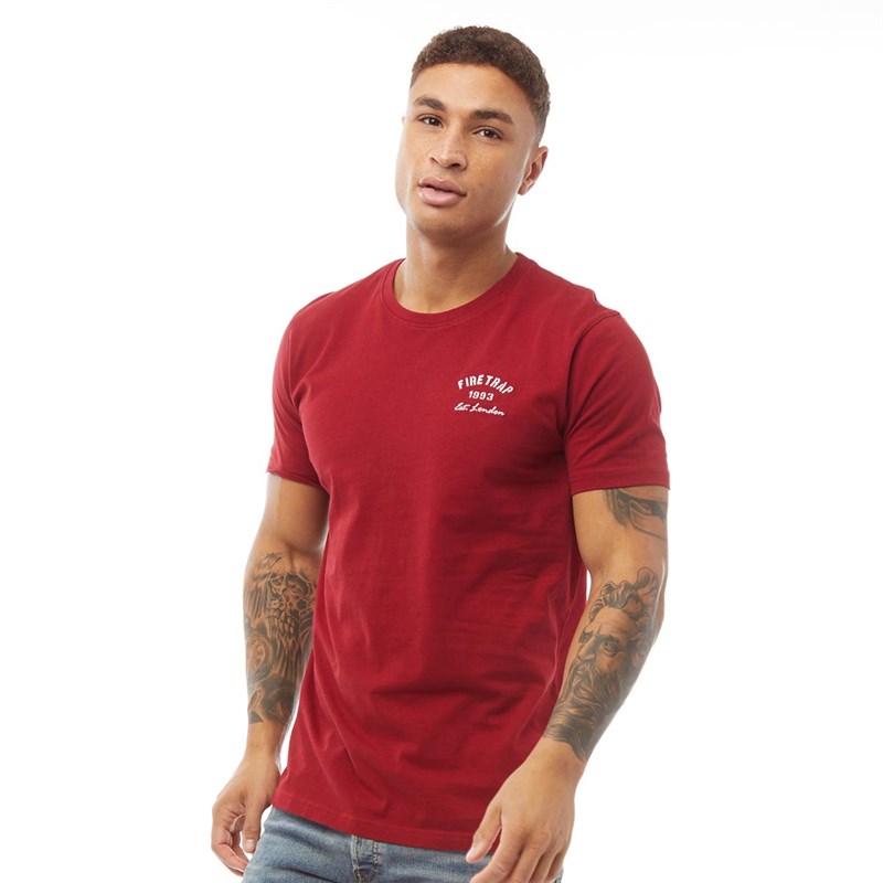 Firetrap Tee-Shirt Script Homme Rouge