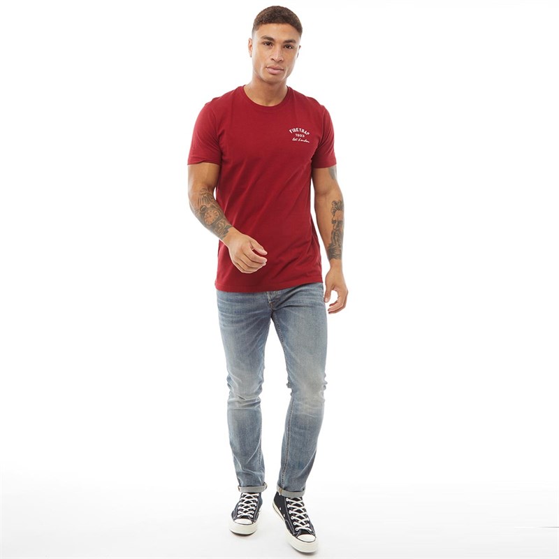 Firetrap Tee-Shirt Script Homme Rouge