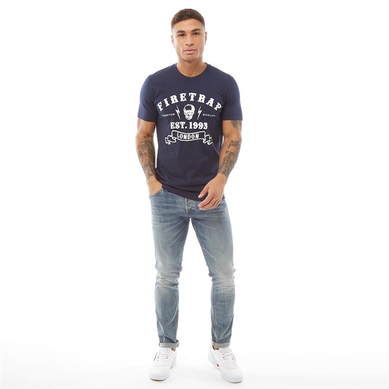 Firetrap Mens Seth T-Shirt Dark Navy