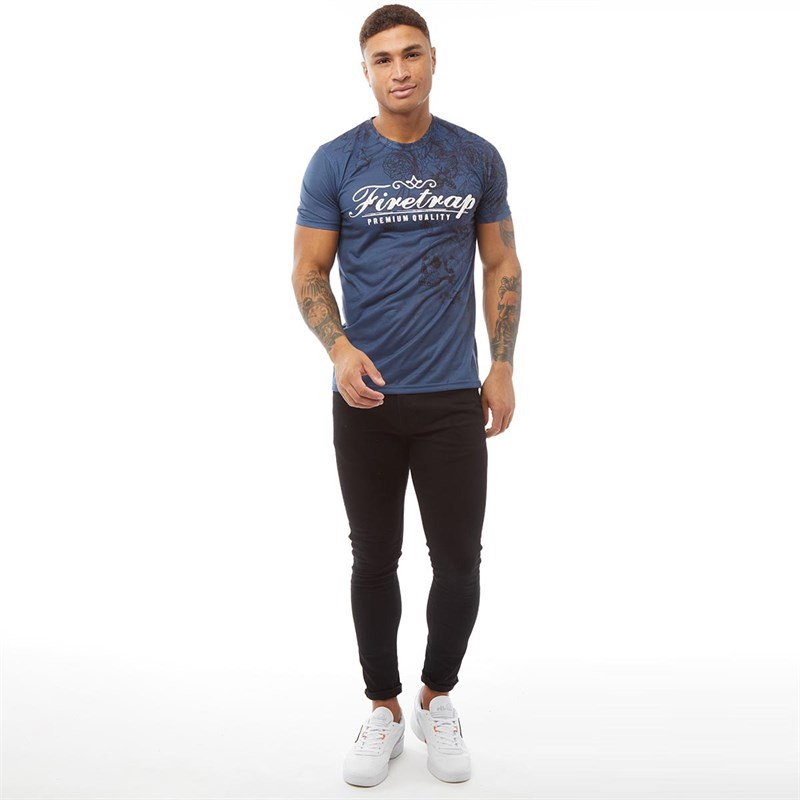 Firetrap Mens Rose T-Shirt Navy