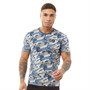 Firetrap Tee-Shirt Blitz Homme Bleu Camouflage