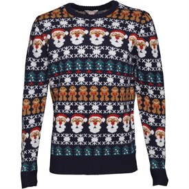 Fluid Męskie Nowość Sweter Granatowy