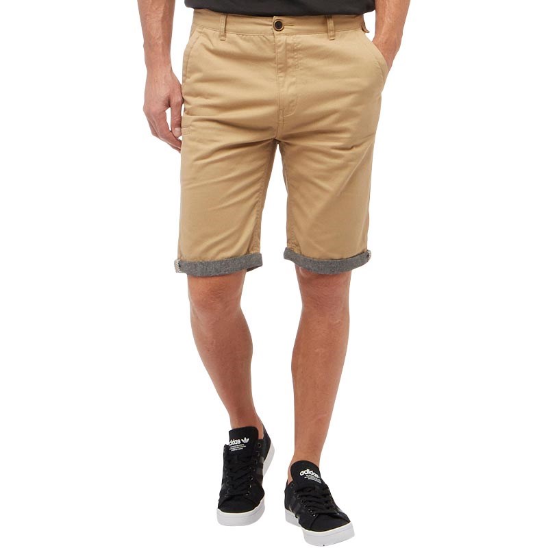 Buy Fluid Mens Twill Shorts With Chambray Trim Stone
