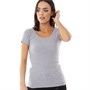 Fluid Womens Ribbed T-Shirt Grey Marl