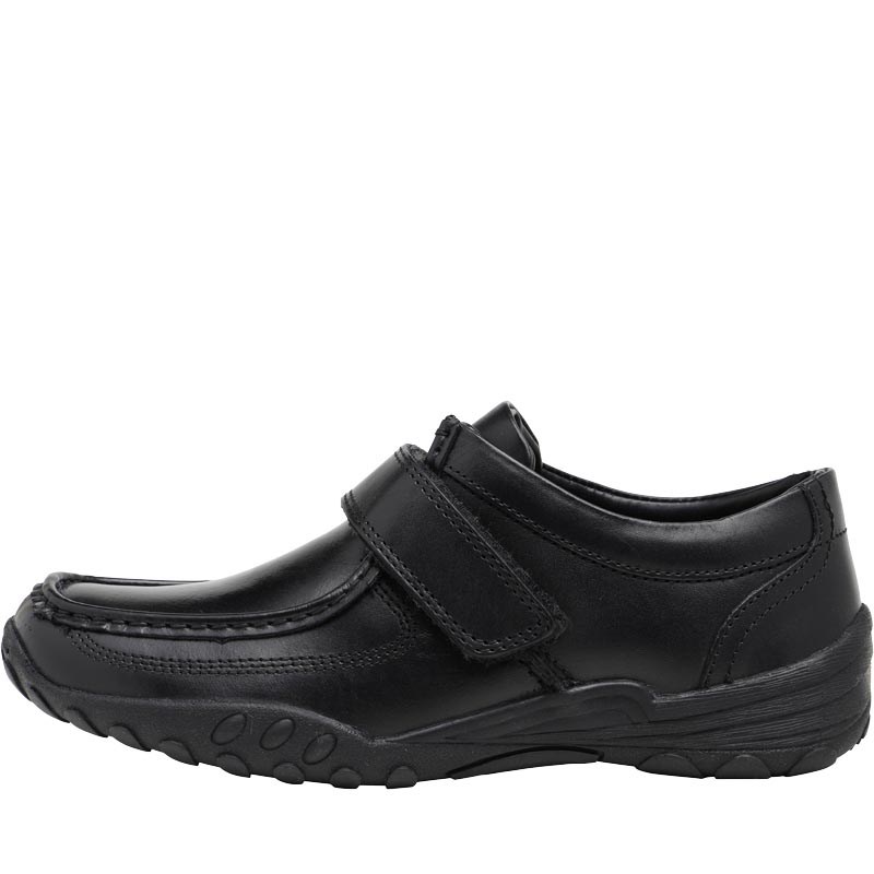 Buy Fluid Junior Boys Leather Velcro Strap Shoes Black