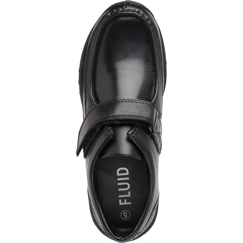 Buy Fluid Junior Boys Leather Velcro Strap Shoes Black