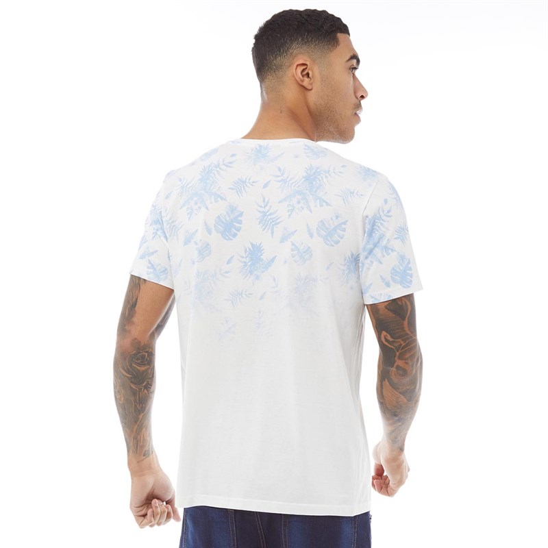 Buy Fluid Mens Gradient Print TShirt White/Blue