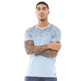 Fluid Heren Gradient Print T Shirt Lichtblauw fluid kopen in de aanbieding