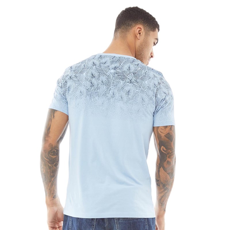 Buy Fluid Mens Gradient Print TShirt Powder Blue/Navy