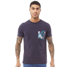 Fluid Heren Print T Shirt Marineblauw fluid kopen in de aanbieding