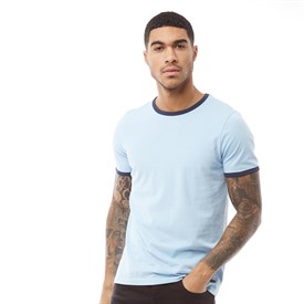 Fluid Heren Ringer T Shirt Lichtblauw fluid kopen in de aanbieding