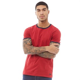 Fluid Heren Ringer T Shirt Rood fluid kopen in de aanbieding