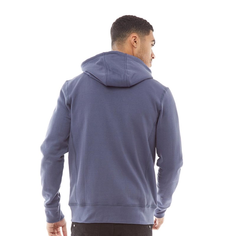 Buy Fluid Mens Fleece Zip Through Hoodie Vintage Indigo
